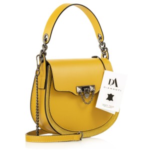 Geanta dama din piele naturala DiAmanti Marchesa Giallo